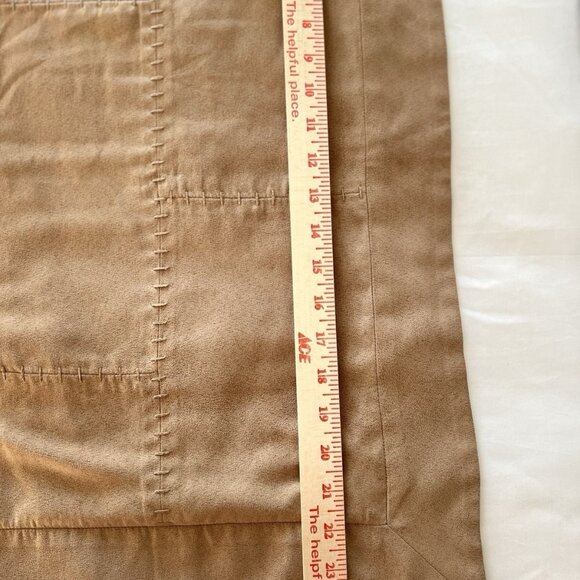Pair POTTERY BARN Pillow Shams Standard Size Ultra Suede Patchwork Tan Western - Picture 10 of 16
